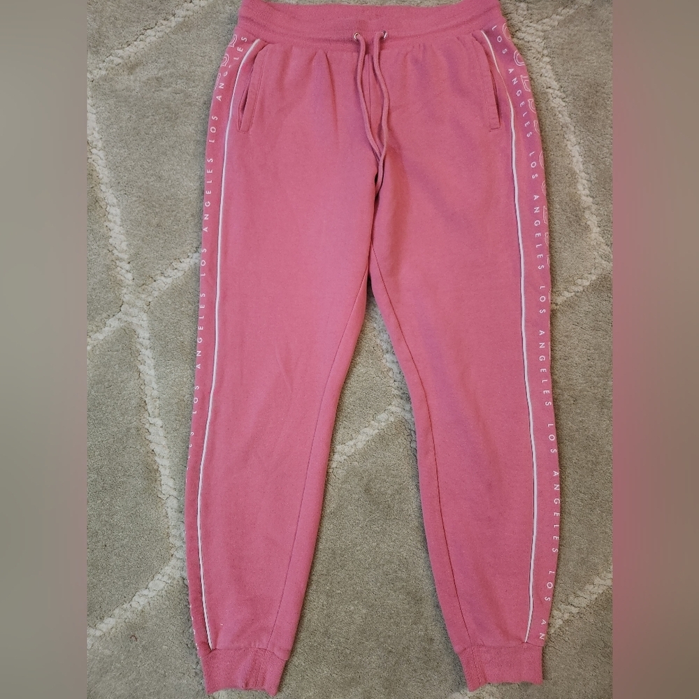 Womens M Pink Guess Sweatpants Joggers